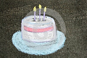 Birthday Cake in chalk