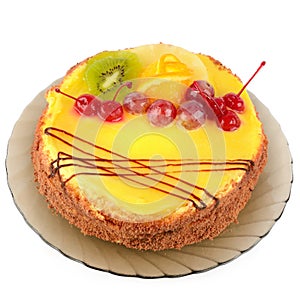 Birthday cake isolated on a white