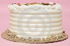 Birthday Cake on Pink Background.