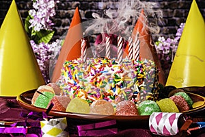Gumdrops Birthday Cake and Party Favors