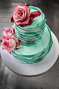 Birthday cake with roses