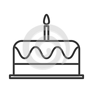 Birthday Cake. Simple food icon in trendy style isolated on white background for web apps and mobile concept. Vector Illustration