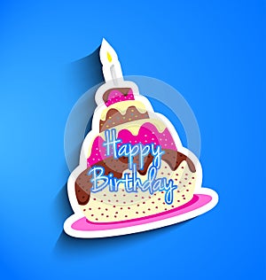 Birthday cake sticker