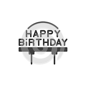 Birthday cake topper vector icon