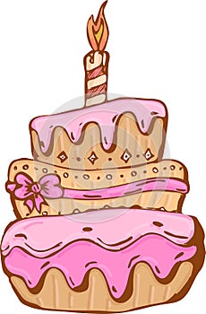 Birthday cake vector design. Birthday cake collection with colorful and yummy flavor.cartoon, doodle style. Eps 10