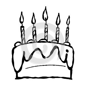 birthday cake vector drawing, vector