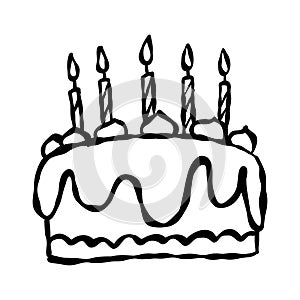 birthday cake vector drawing, vector