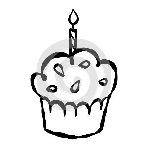 birthday cake vector drawing, vector