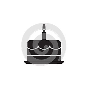 Birthday cake vector icon isolated