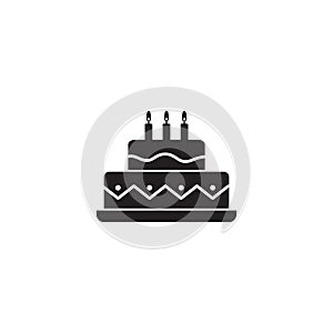 Birthday cake vector icon isolated