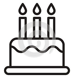 Birthday cake Vector icon which can be easily modified or edit