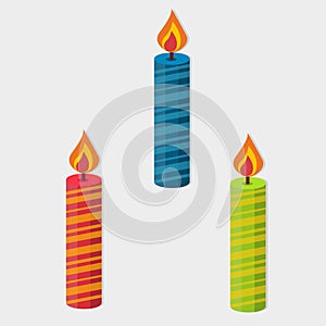 Birthday candle isolated vector illustration