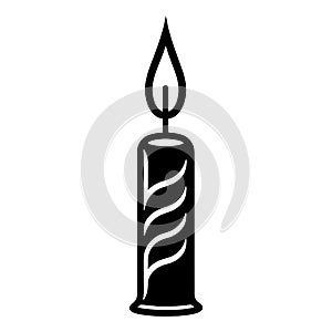 Birthday candle silhouette in black color. Vector template for tattoo or laser cutting