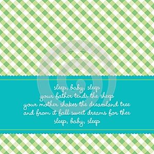 Birthday card with baby lullaby