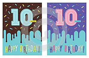 Birthday card with number 10 celebration candle