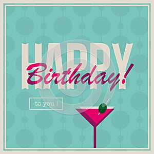 Birthday card for woman with cocktail drink