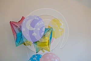Birthday Celebration Balloons Isolated on White Background