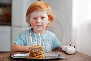 Birthday of the child, three candles