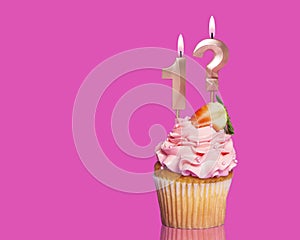 Birthday Cupcake With Candle Number 1 And Question Mark