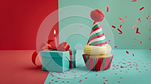 The birthday cupcake celebration.AI generated image