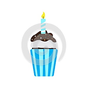 Birthday cupcake icon
