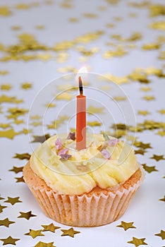 Birthday cupcake with stars