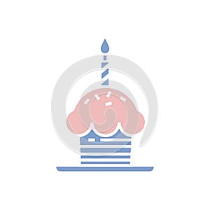 birthday cupcake. Vector illustration decorative design