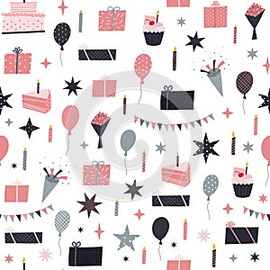 Birthday decoration illustration seamless pattern