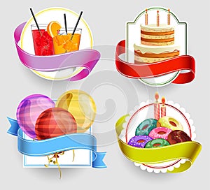 Birthday emblem set