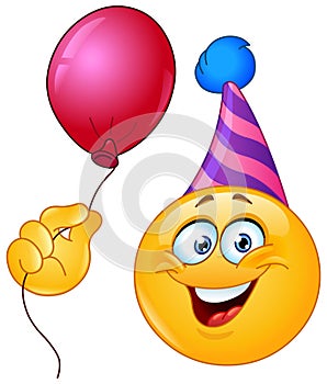 Birthday emoticon with balloon