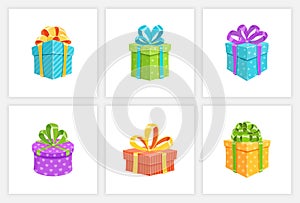 Birthday gift box or surprise present collection