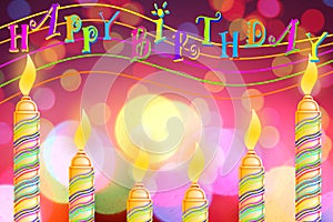 Birthday greeting card with candle