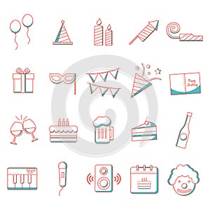 birthday icons collection. Vector illustration decorative design