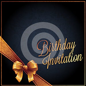 Birthday and invitation card with black colorbackground vector design