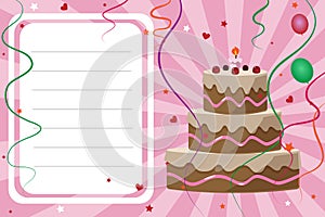 Birthday invitation card - girl