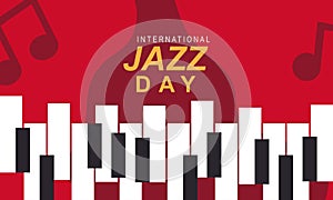 Birthday invitation teFlat international jazz day background vectormplate, birthday card in flat style