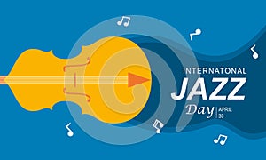 Birthday invitation teFlat international jazz day background vectormplate, birthday card in flat style