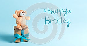 Birthday message with teddy bear