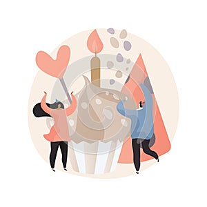 Birthday party abstract concept vector illustration.