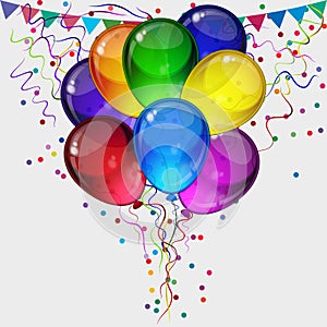 Birthday party background- colorful festive balloons