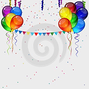 Birthday party background - realistic transparency balloons