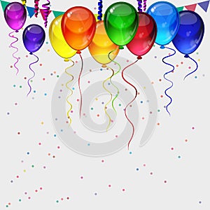 Birthday party background - realistic transparency balloons