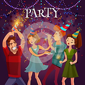 Birthday Party Celebration Festive Background Poster