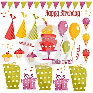 Birthday party graphic elements