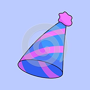 Birthday Party Hat Vector Icon. Party Hat Illustration Vector. Party Celebration Icon