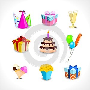 Birthday party icons