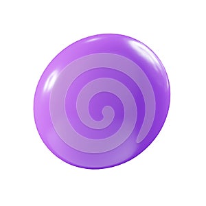 Birthday party popper purple confetti streamer round element 3d render illustration.