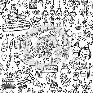 Birthday party, seamless pattern for your design