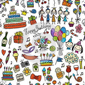 Birthday party, seamless pattern for your design