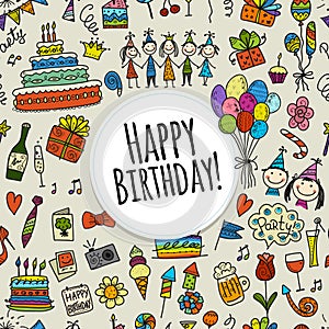 Birthday party, seamless pattern for your design